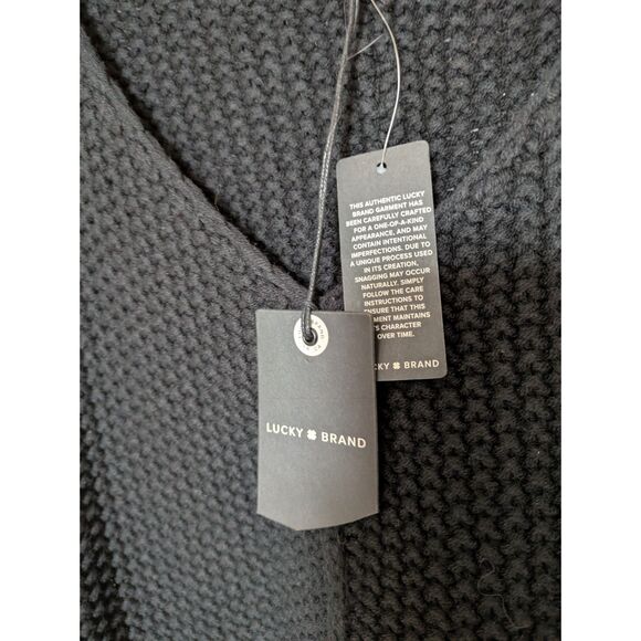 NWT Lucky Brand Steele Pullover Black Cut Out Chunky Knit Sweater Sz XL - Picture 10 of 10